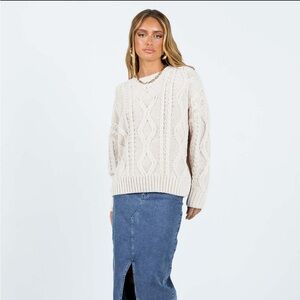 Princess Polly Anaya Oversized Sweater in Beige
